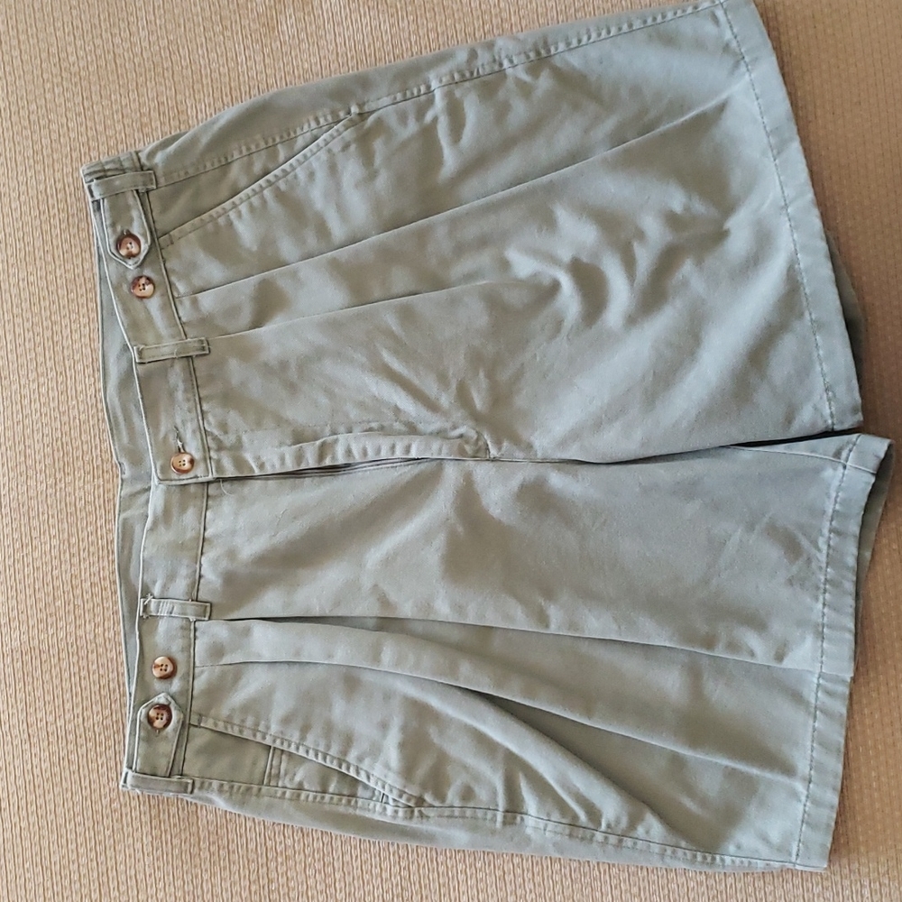 Men's W36 L 9" Inseam Grand Slam Khaki Shorts 100% Poly Pleated Golf shorts